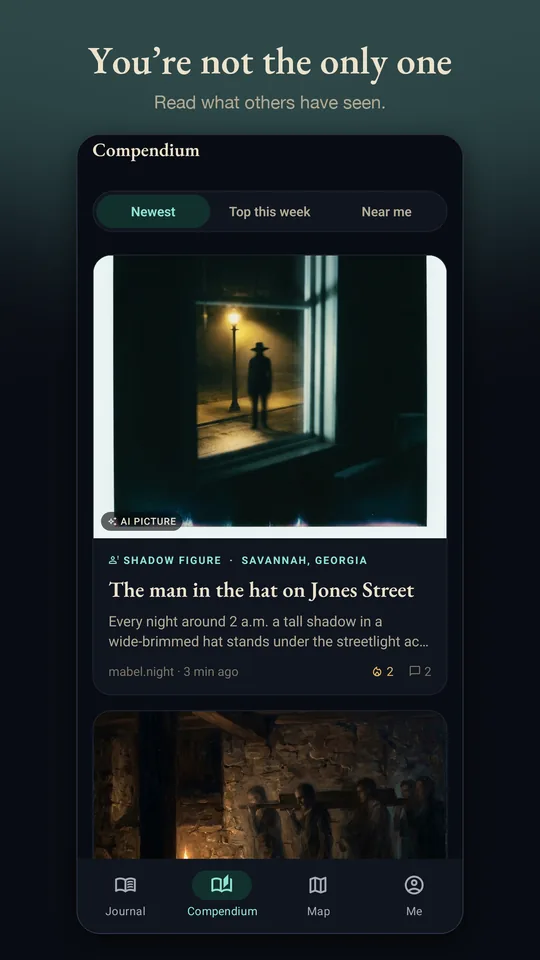 The Compendium feed: other people’s encounters, newest first