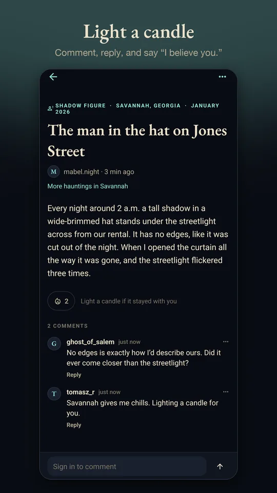 A post with its candles and comments